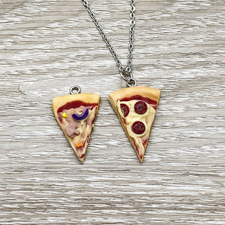Tiny Pizza Necklace, Success Quote Card, Miniature Pizza Slice Charm, Friendship Necklace, Thoughtful Friends Gift, Pizza Jewelry