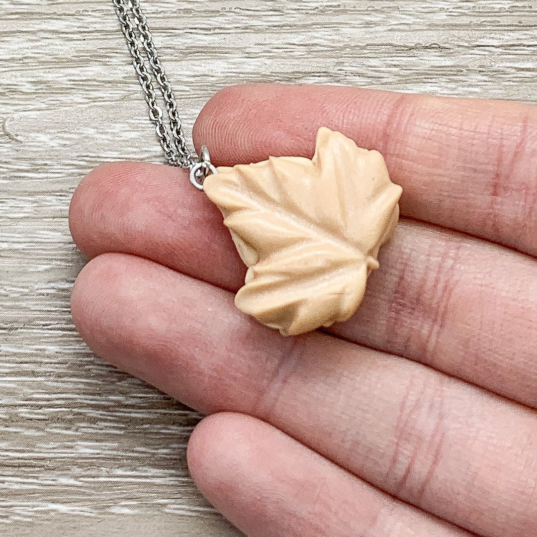 Maple Leaf Cookie Charm Necklace, Realistic Food Charm, Sending Love From Canada, Cute Friendship Gift, Gift for Bestfriend, Canada Necklace