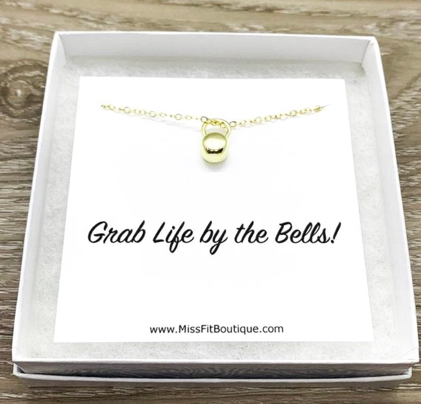 Kettlebell Necklace, Fitness Jewelry, Tiny Kettlebell Pendant, Dainty Necklace, Weightlifting Gift, Fitness Gift, Personal Trainer Gift