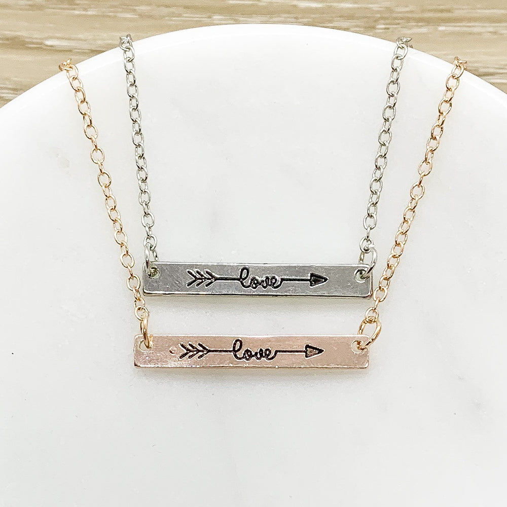 Daughter Necklace, Dainty Love Necklace Rose Gold, Silver, Gift from Mom, Meaningful Jewelry, Greatest Joy, Birthday Gift for Her