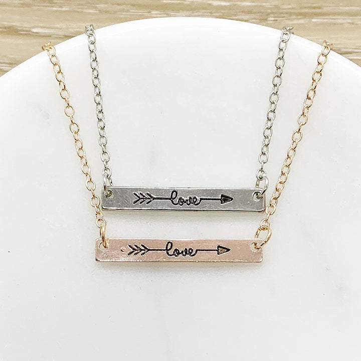 Daughter Necklace, Dainty Love Necklace Rose Gold, Silver, Gift from Mom, Meaningful Jewelry, Greatest Joy, Birthday Gift for Her