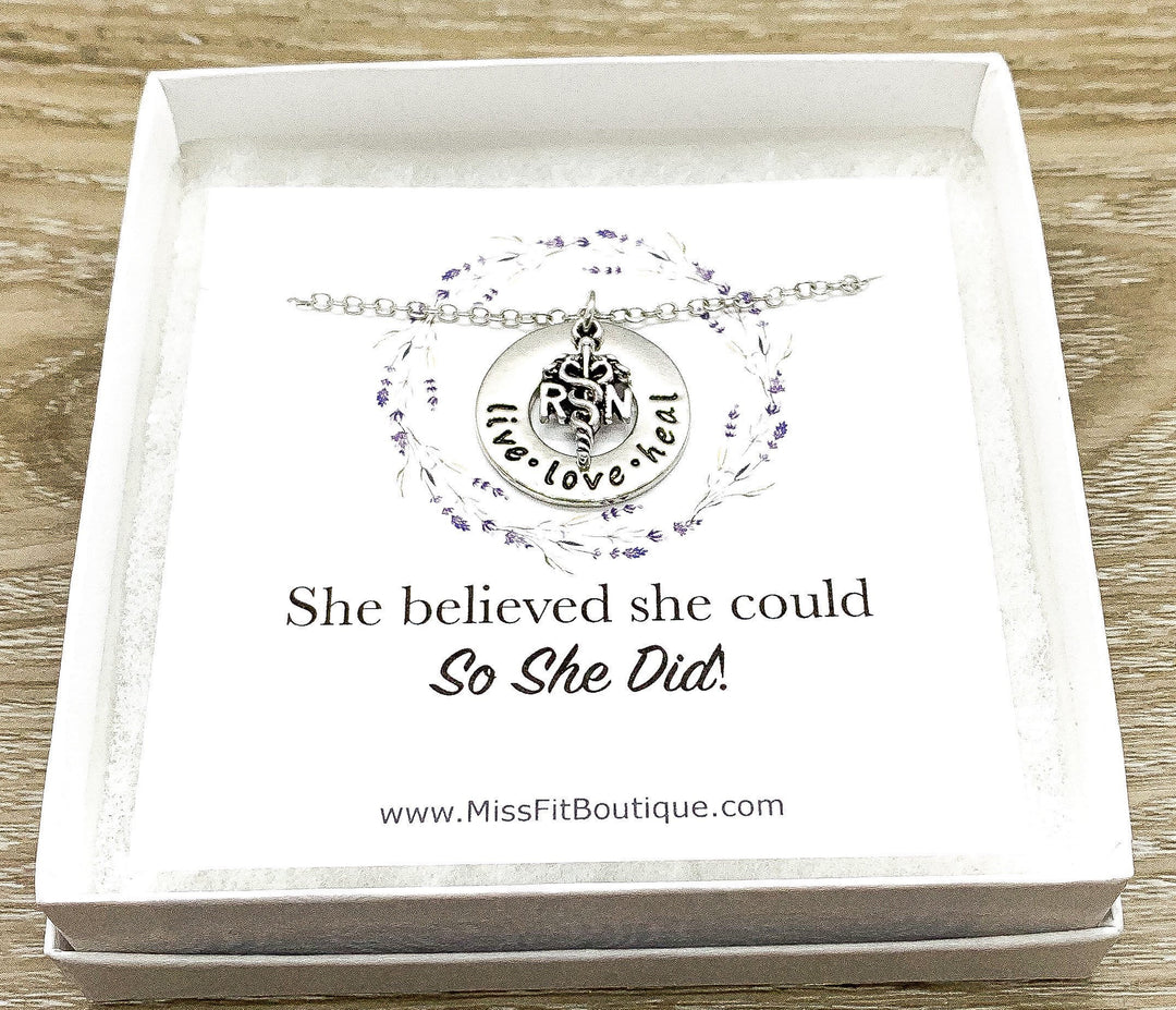 Registered Nurse Gift, She Believed She Could, RN Necklace, Nursing Jewelry Gift, Thank You Gift from Patient, Nursing Student Gift