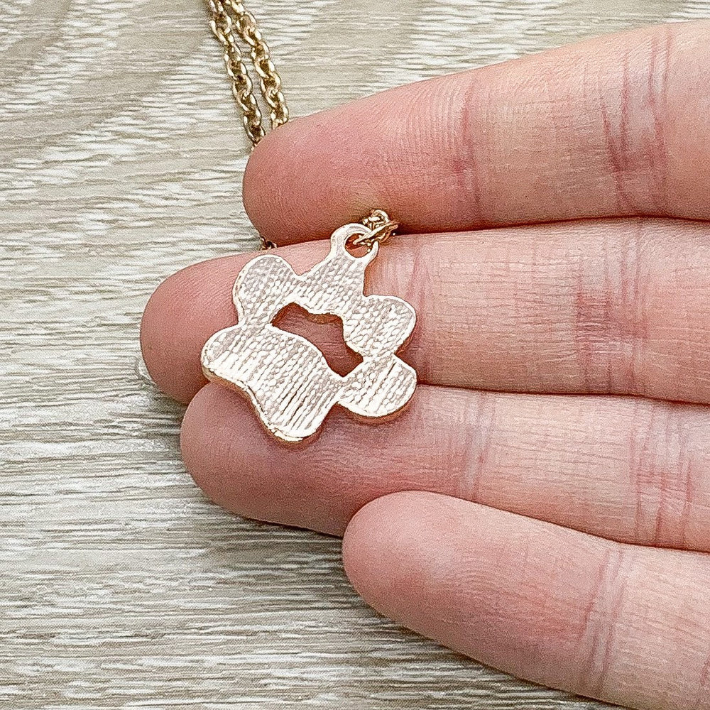 Paw Print Necklace Rose Gold, Dainty Paw Pendant, Minimal Pet Jewelry, Cat Lover Gift, Dog Owner, Loss of Cat, Loss of Dog, Cat Lover Gift