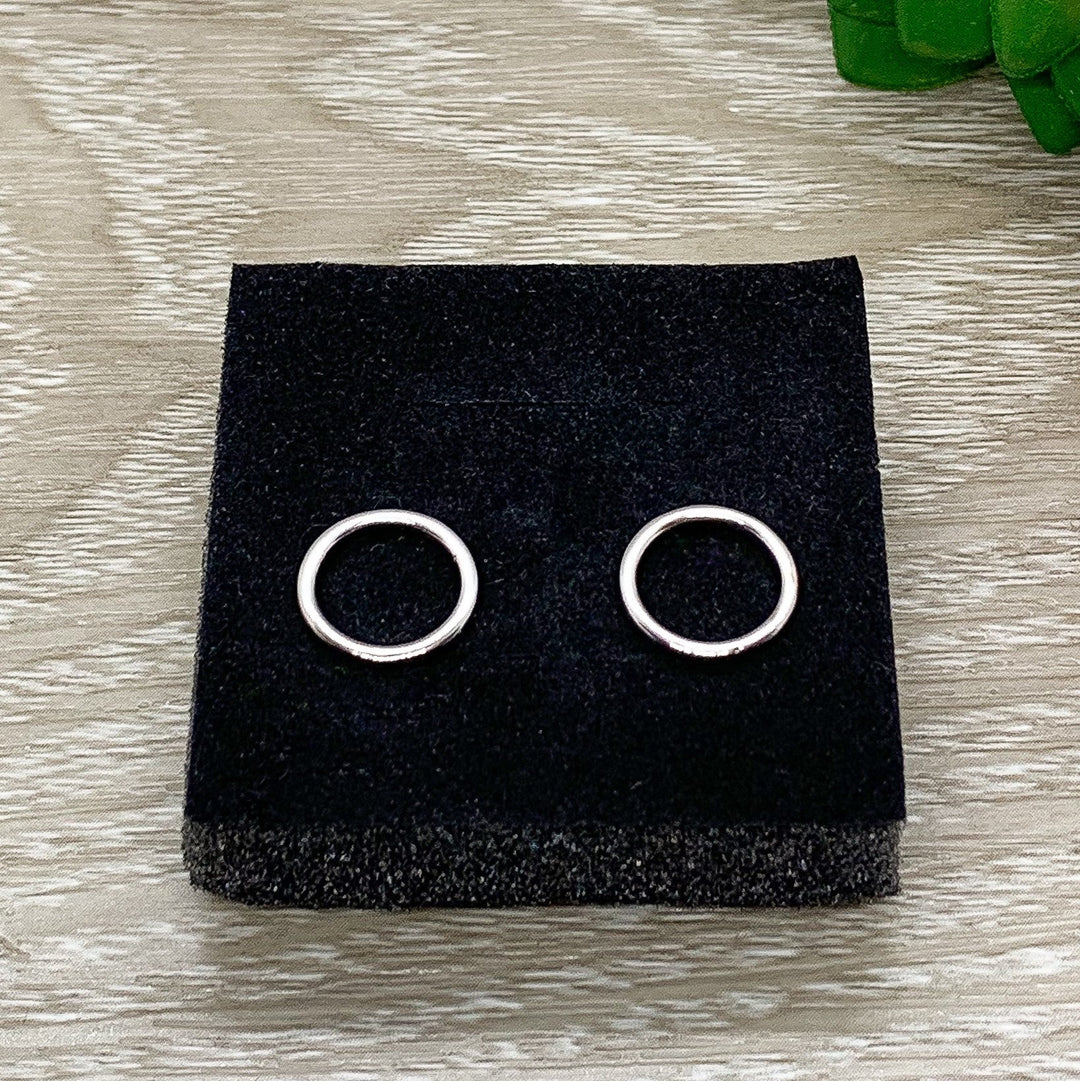 Tiny Circle Stud Earrings, Sterling Silver Jewelry, Dainty Studs, Circular Earrings, Geometric Jewelry, Simple Earrings, Everyday Jewelry