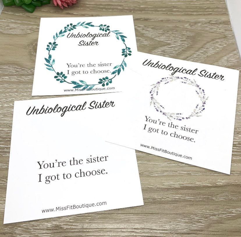 Personalized Necklace with Card, Unbiological Sister Gift, Tiny Heart Necklace, Sister-in-Law Gift, Sister I Got To Choose, Minimal