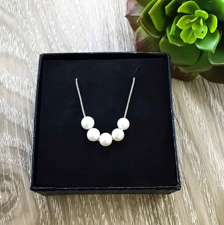 Happy 50th Birthday Gift, Sterling Silver Pearl Necklace, Personalized Card, 50th Birthday Gift for Women, Fifty and Fabulous Jewelry Gift