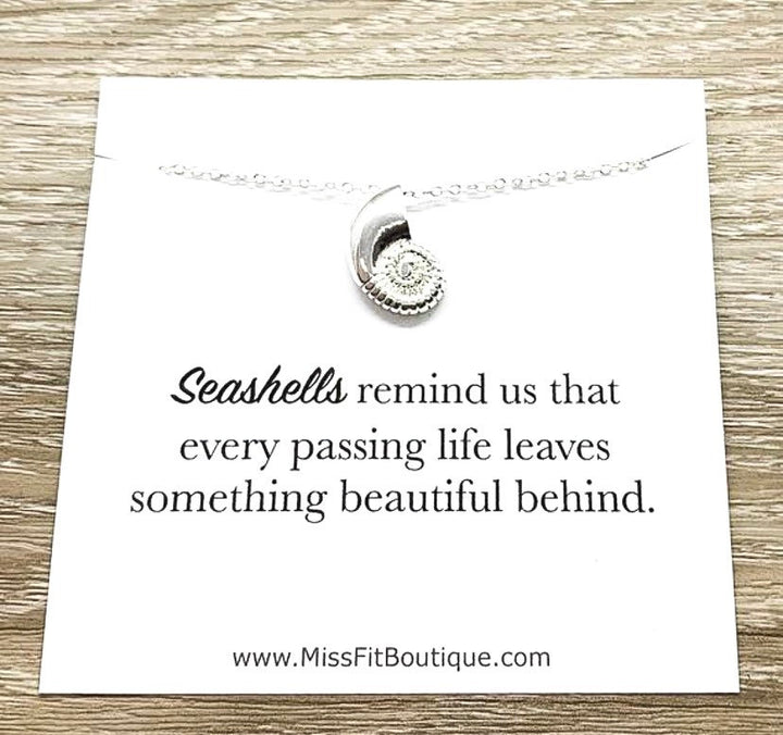 Seashell Necklace, Remembrance Gifts, Sympathy Loss Jewelry, Loss of Mother, Loss of Child, Miscarriage, Rest in Peace, Loss of Pet Gifts