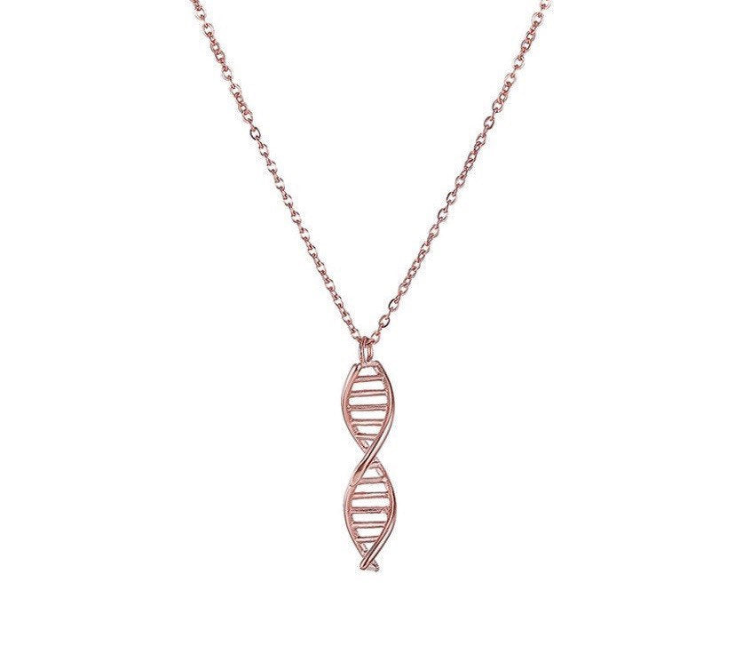 DNA Necklace, Double Helix Pendant, Blended Family Gift, Biology Jewelry, Gift for Medical Student, Science, Nurse Gift, Stainless Steel
