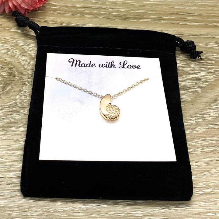 Tiny Seashell Necklace, Ocean Lover Gift, Beach Jewelry, Shell Pendant, Coastal Necklace, Seascape Jewelry, Gift for Her, Birthday Gift