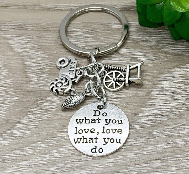 Farming Keychain, Gift for Farmer, Farm Charms, Gift for Dad, Farm Life Charms, Corn on the Cob Charm, Tractor Charm