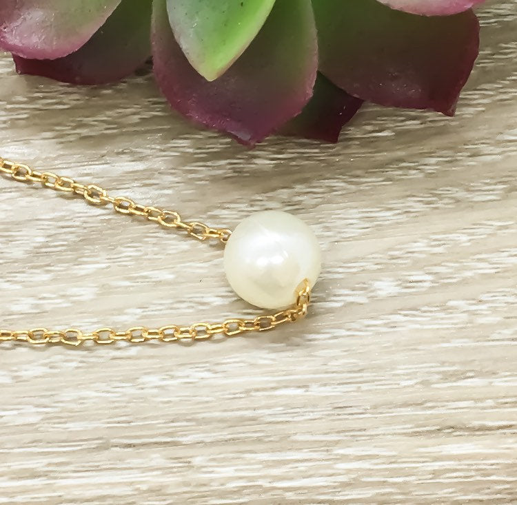 Amazing Teacher Gift, Floating Pearl Necklace, Gift from Student, Teacher Appreciation Gift, Thank You Gift, Simple Reminder Card
