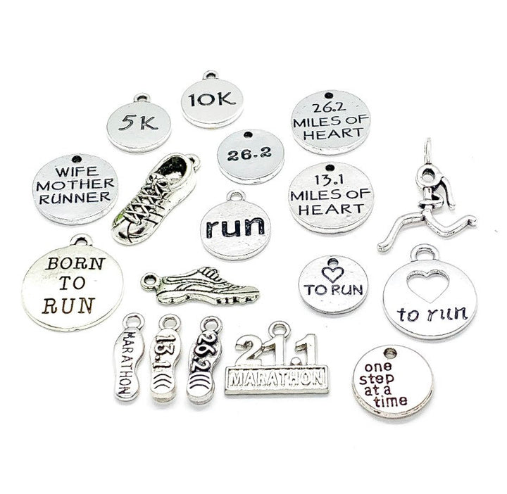 Running Charms, Running Shoe, Gift for Runner, Fitness Charms, 5K, 10K, Marathon, Born to Run, Running Girl, Gift for Her, Race, Christmas