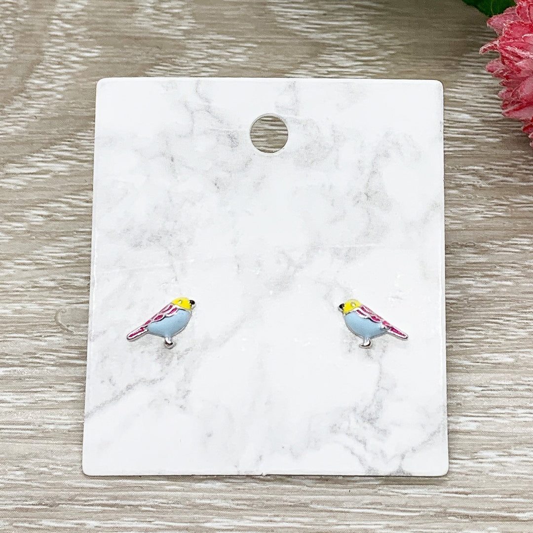 Tiny Bird Stud Earrings, Animal Earrings, Birdie Jewelry, Minimalist Stud Earrings, Nature Gift, Summer, Boho Earrings, Stocking Stuffer