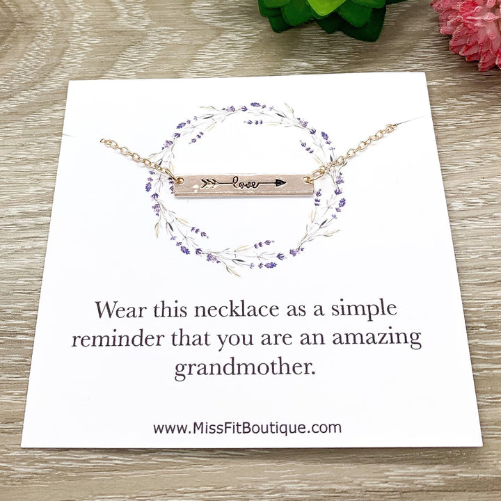 Amazing Grandmother Gift, Dainty Love Necklace Rose Gold, Silver, Gift from Granddaughter, Meaningful Jewelry, Birthday Gift for Grandma