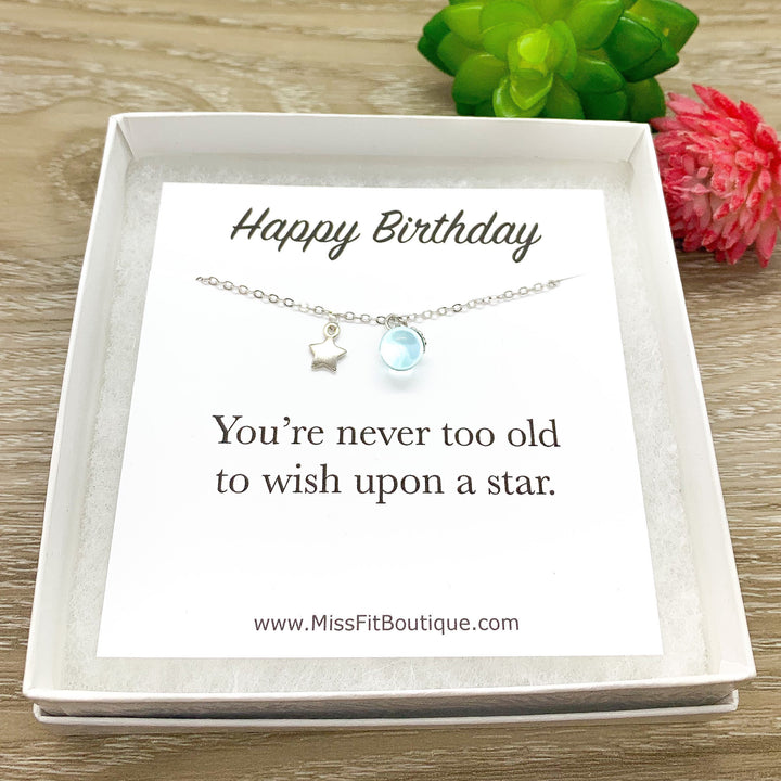 Happy Birthday Card, Tiny Star Necklace, Wish Upon A Star, Best Friend Gift, Friendship Necklace, Minimal Jewelry, Sentimental Gift