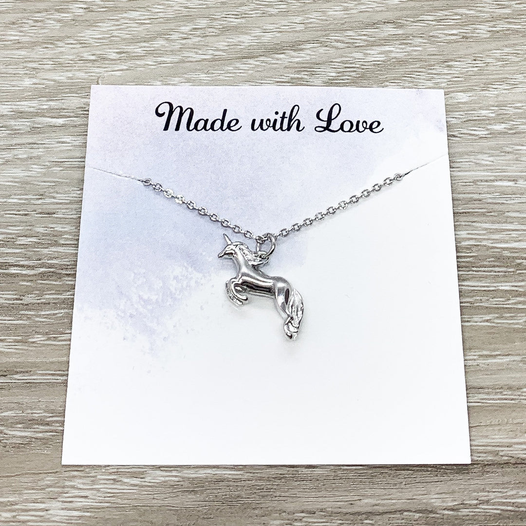 Tiny Unicorn Necklace, Dainty Jewelry, Unicorn Gift, Unicorn Lover Gift, Unicorn Pendant, Teen Girl Gift, Birthday Gift, Sister Gift