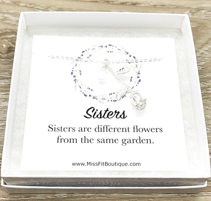 Rose Necklace, Sterling Silver Flower Jewelry, Different Garden, Floral Jewelry, Uplifting Gift, Gift for Sister, Meaningful Gift