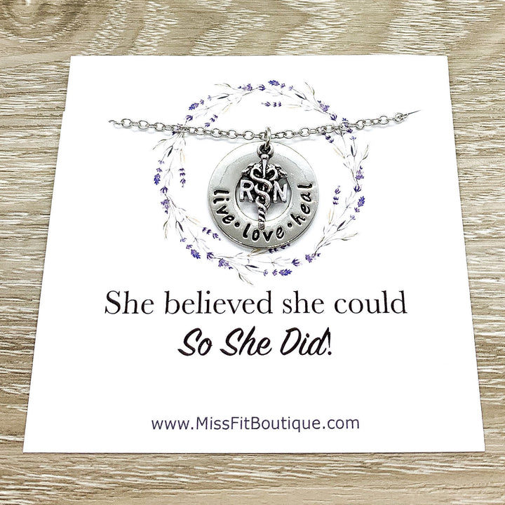 Registered Nurse Gift, She Believed She Could, RN Necklace, Nursing Jewelry Gift, Thank You Gift from Patient, Nursing Student Gift