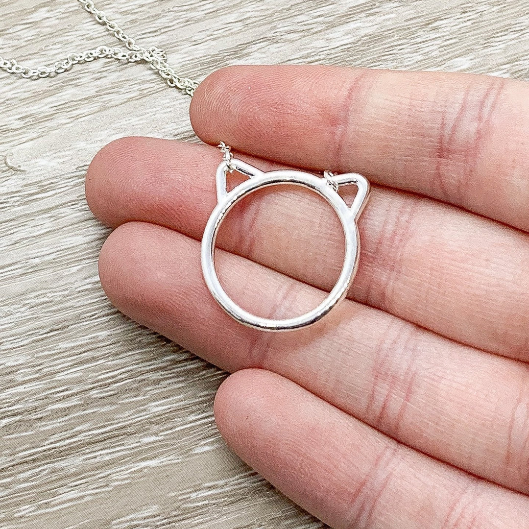 Cat Remembrance Gift, Cat Necklace, Cat Ears Pendant, Memorial Gift for Cat Owner, Minimal Cat Jewelry, Cat Loss Gift, Thinking of You Gift
