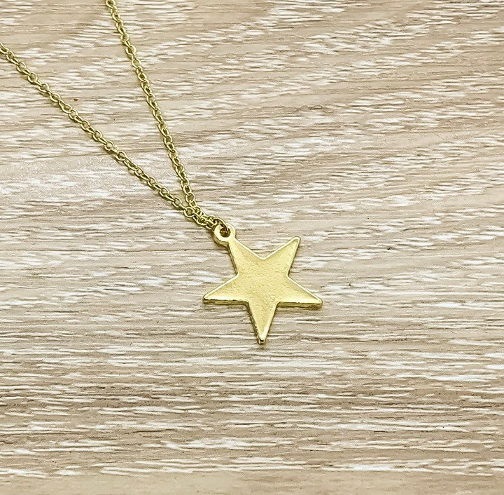 Gold Star Necklace, Witch Pendant, Starry Night Necklace, Celestial Jewelry, Friendship Necklace, Christmas Star Necklace, Birthday Gift