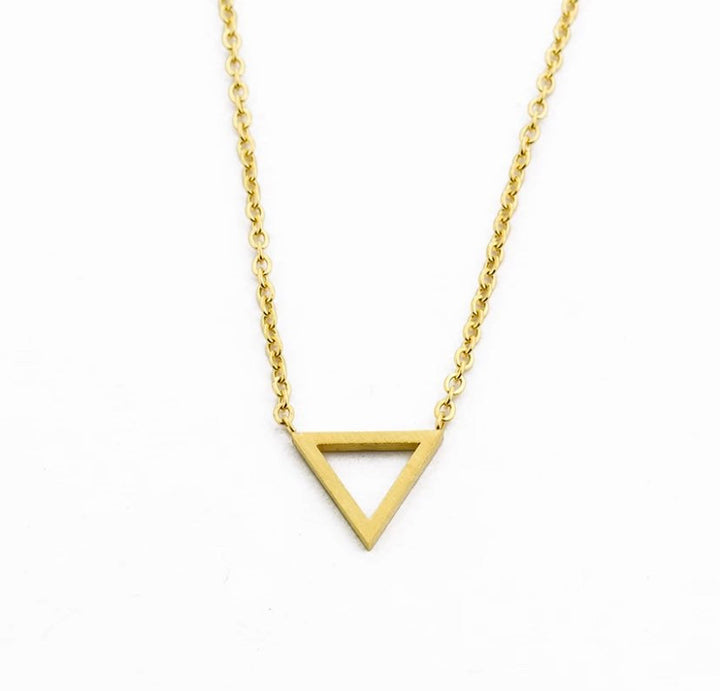 Happy Belated Birthday Card, Tiny Triangle Necklace, Dainty Pendant, Modern Necklace, Necklace for Women,  Friend Gift, Layering Necklace