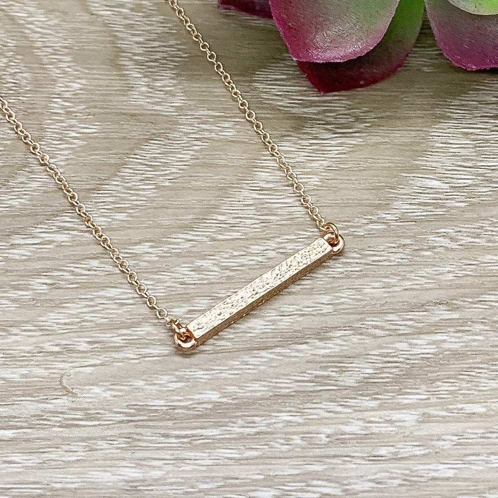 Daughter in Law Necklace, Rose Gold Bar Necklace, Gift for Bride from Mother of the Groom, Meaningful Jewelry, Gift from Mother in Law