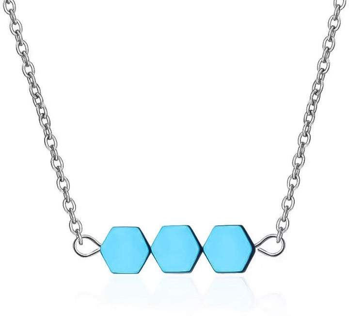 3 Blue Pendants, Generations Gift, Three Friends Gift, 3 Sisters Necklace, Sterling Silver, Minimalist Jewelry, Dainty Necklace, Holiday