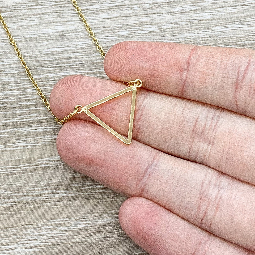 Aunt & Niece Gift, Triangle Necklace, Dainty Pendant, The Love Between Card, Auntie Necklace, Layering Necklace, Christmas Gift