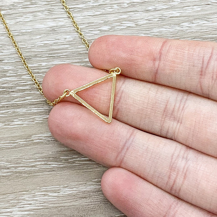 Aunt & Niece Gift, Triangle Necklace, Dainty Pendant, The Love Between Card, Auntie Necklace, Layering Necklace, Christmas Gift