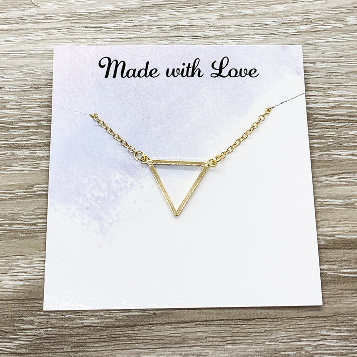 Aunt & Niece Gift, Triangle Necklace, Dainty Pendant, The Love Between Card, Auntie Necklace, Layering Necklace, Christmas Gift