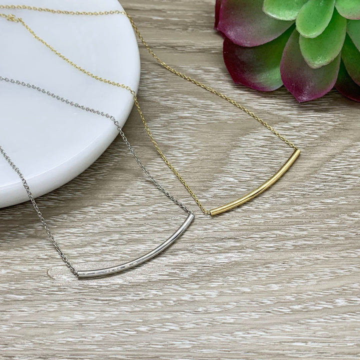 I Am Enough Card, Dainty Thin Bar Necklace, Layering Necklace, Balance Bar Pendant, Gift for Daughter, Gift from Mom, Birthday Gift
