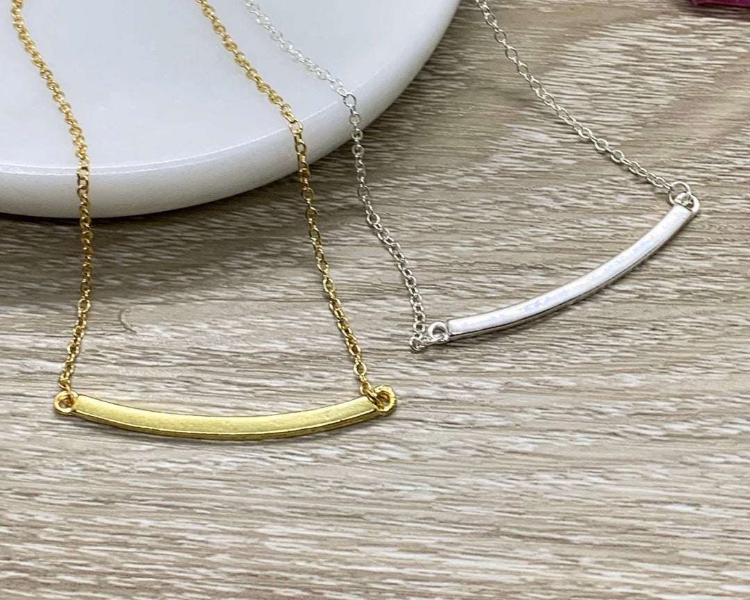 Long Tube Bar Necklace, Layering Necklace, Balance Bar Pendant, Gift for Friend, Minimalist Jewelry, Gift from Mom, Birthday, Christmas