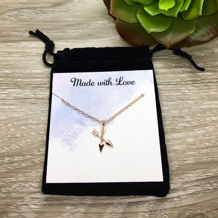 Unbiological Sisters Gift, Tiny Crossing Arrows Necklace, Soul Sister Gift, Arrow Jewelry, Sister Birthday Gift, Sisterhood Jewelry, Holiday
