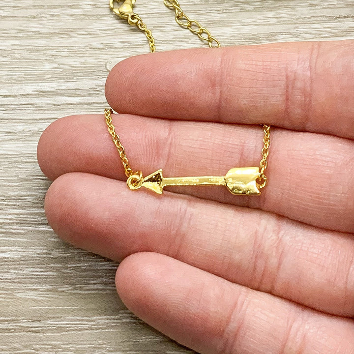 Tiny Arrow Chain Bracelet, Dainty Bracelet, Layering Bracelet, Arrow Jewelry, Simple Reminder, Stocking Stuffer for Girls, Friend Christmas
