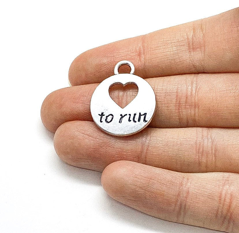 Running Charms, Running Shoe, Gift for Runner, Fitness Charms, 5K, 10K, Marathon, Born to Run, Running Girl, Gift for Her, Race, Christmas
