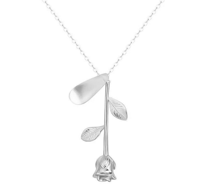 Rose Necklace, Sterling Silver Flower Jewelry, Different Garden, Floral Jewelry, Uplifting Gift, Gift for Sister, Meaningful Gift