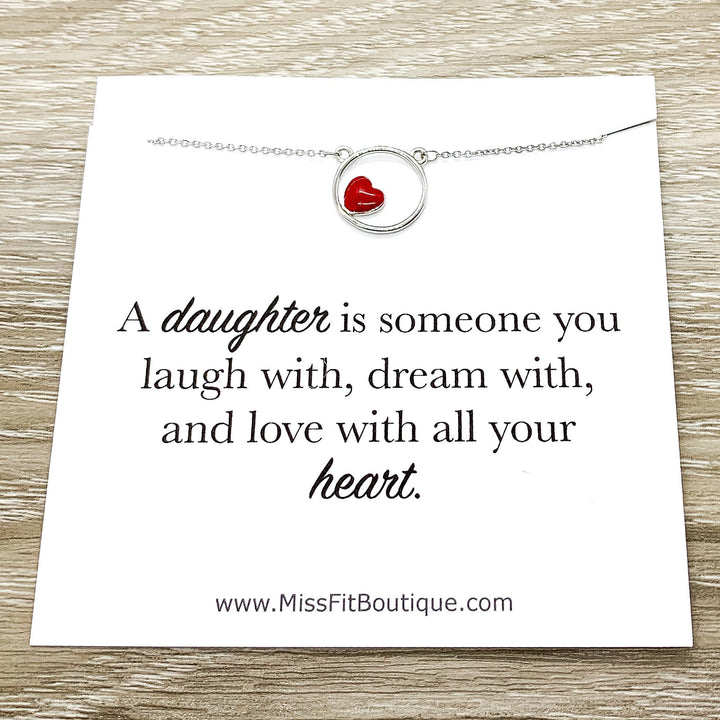 Daughter Necklace from Mother, Heart Necklace, Daughter Gift from Mom, Sweet 16 Gift, Birthday Gift, Daughter Jewelry, Wedding Gift