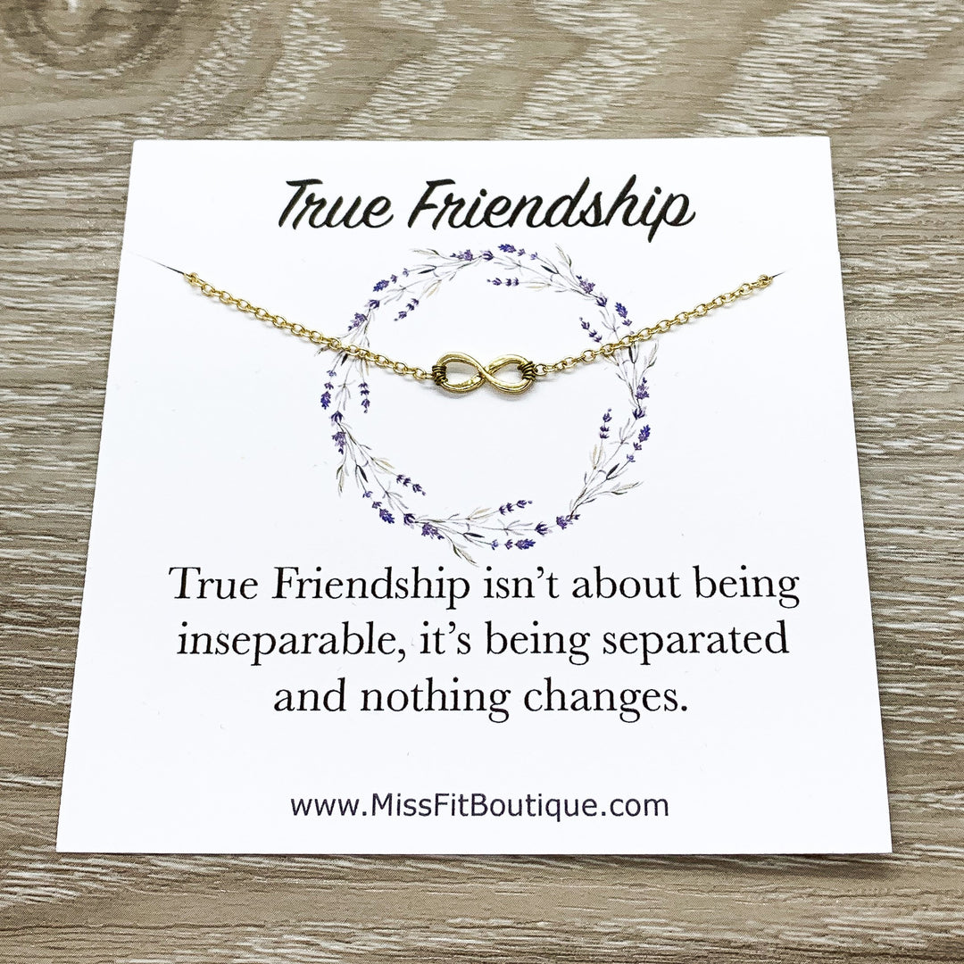 True Friendship Gift, Dainty Infinity Necklace, Eternity Pendant, Gift for Best Friend, Infinity Necklace, Gift for Unbiological Sister