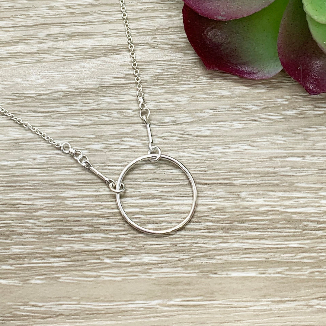 To My Sister Card, Sterling Silver Circle Necklace, Circular Pendant, Circular Jewelry, Unbiological Sister Gift, Birthday Gift from Sister