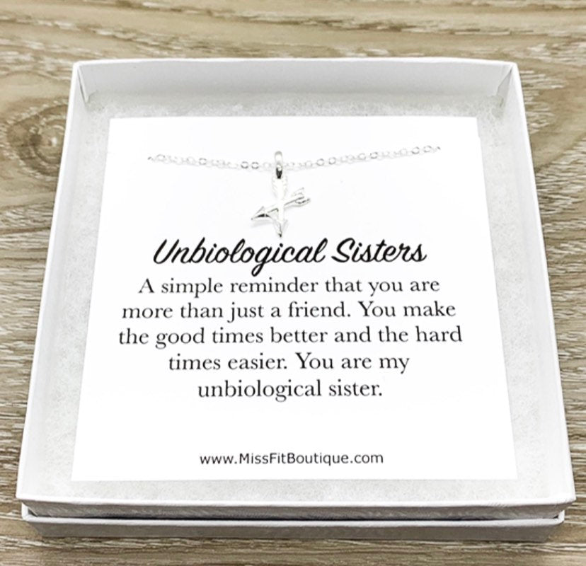 Unbiological Sisters Gift, Tiny Crossing Arrows Necklace, Soul Sister Gift, Arrow Jewelry, Sister Birthday Gift, Sisterhood Jewelry, Holiday