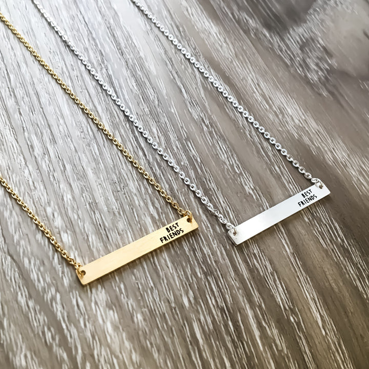 Best Friends Bar Necklace, Dear Best Friend Card, Friendship Necklace, Personalized Card, Gift for Bestie, Best Friend Christmas Gift