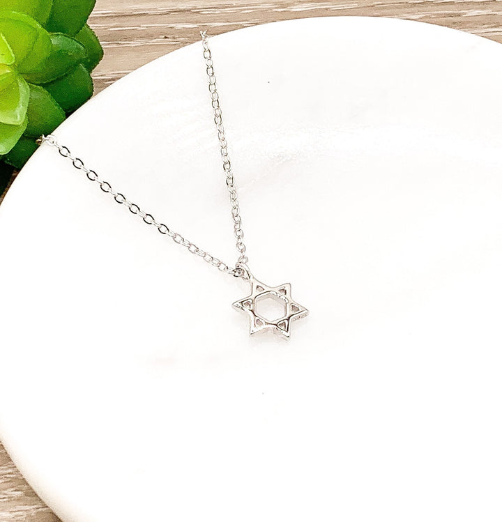 Bat Mitzvah Card, Tiny Star of David Necklace, Mazel Tov Gift for Her, Spiritual Jewelry, Simple Reminder, Jewish Jewelry, Personalized Gift