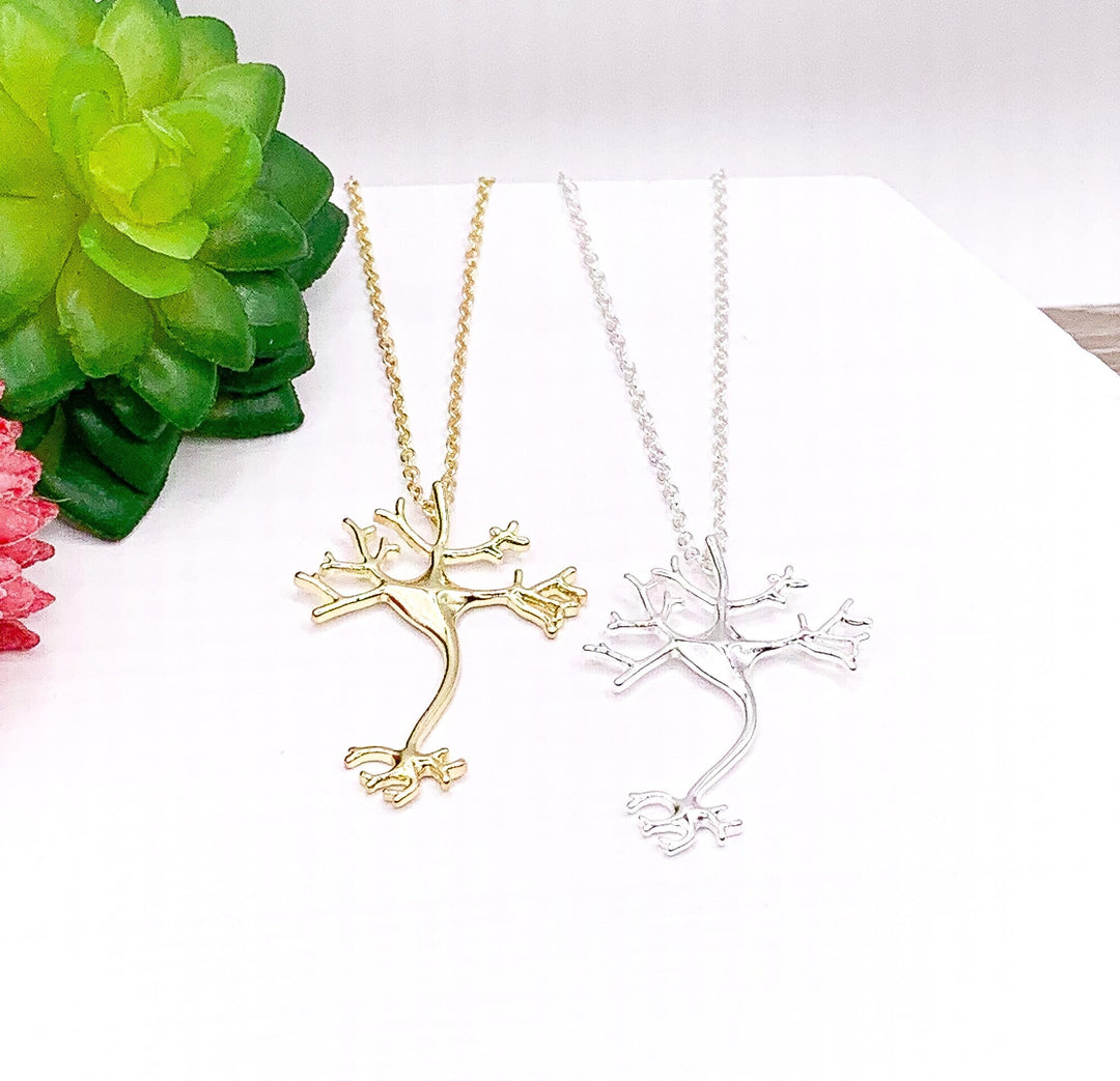 Neuron Necklace, Brains Are The New Tits, Nerve Cell Necklace, Science Gift, Scientific Jewelry, Smart Gift, Biology Necklace, Student Gift