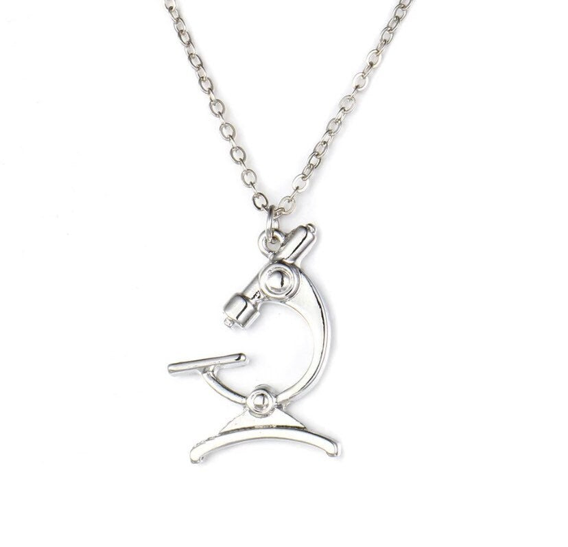 Microscope Necklace, Passionate Coworker Gift, Science Necklace, Anatomy Gift, Scientific Jewelry, Biology Necklace, Scientist Gift for Her