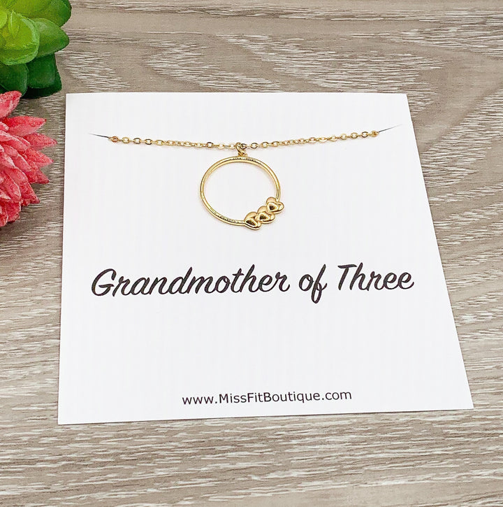 Grandmother of Four Gift, Grandma of 1 - 4, Gift from Grandkids, Multiple Hearts Pendant, Grandma Christmas, Gift from Grandbabies, Keepsake