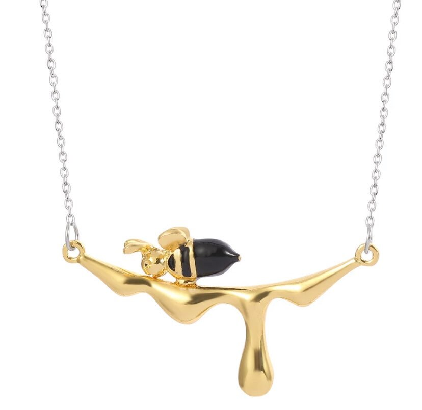 Be Strong, Be Yourself Card, Bee Necklace, Bee Jewelry, Statement Necklace, Inspirational Gift, Strength Gift, Gift from Sister, Birthday