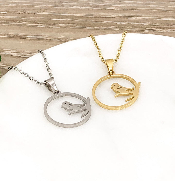 Bird on a Branch Necklace, Cheer Up Gift for Friend, Bird Jewelry, Bird Lover Gift, Inspirational Gift, Encouragement Gift, Mental Health