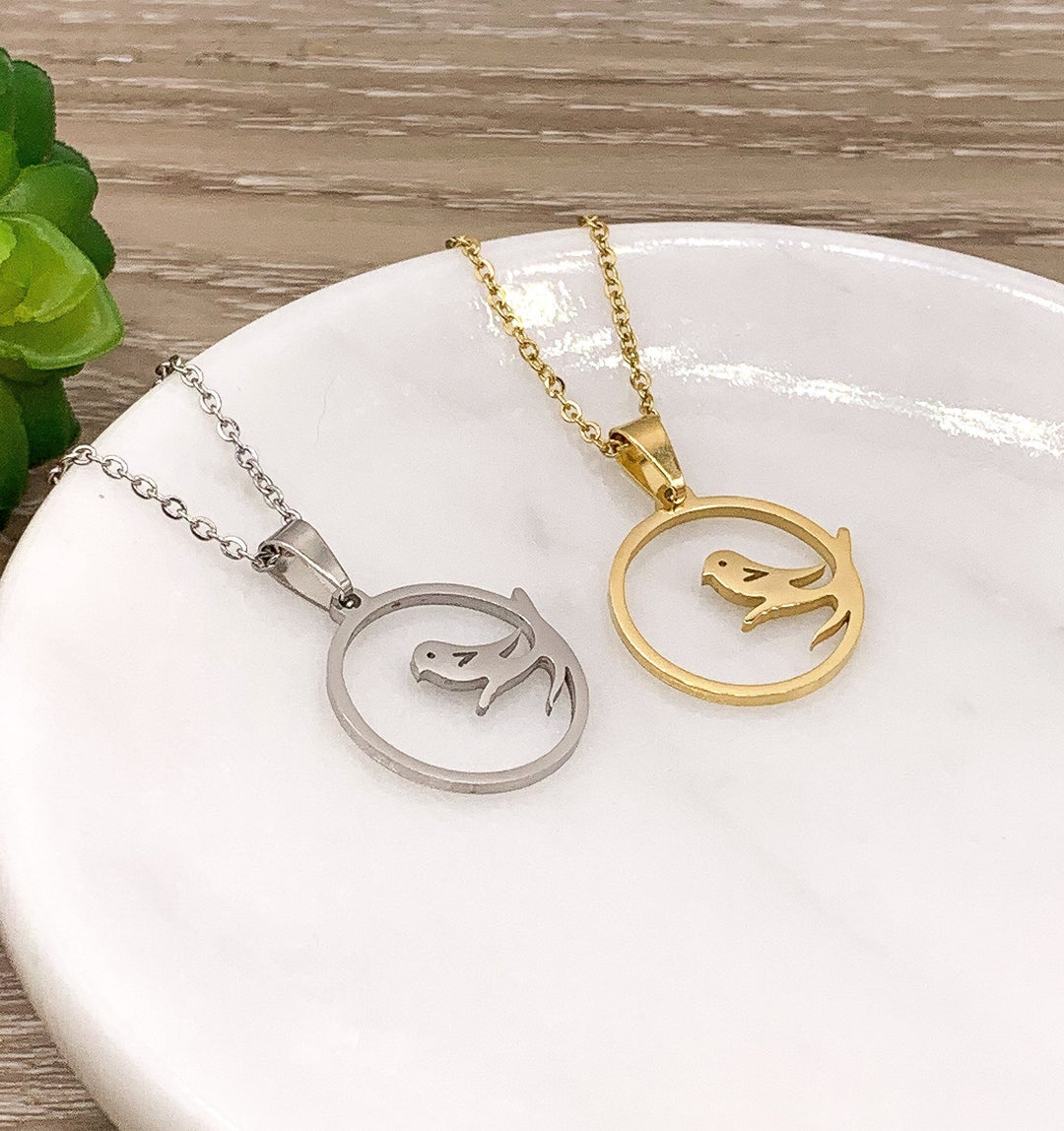 Bird on a Branch Necklace, Cheer Up Gift for Friend, Bird Jewelry, Bird Lover Gift, Inspirational Gift, Encouragement Gift, Mental Health
