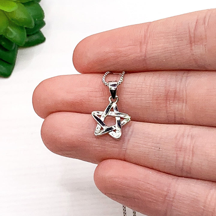 Tiny Star Necklace Sterling Silver, Dark Nights Gift, Encouragement Card, Dainty Cubic Zirconia Jewelry, Celestial Necklace, Cheer Up Gift
