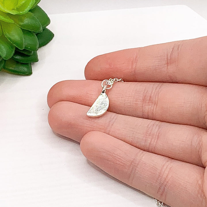 Lemon Necklace, Life is a Squeeze Card, Tiny Lemon Slice Pendant, Uplifting Gift for Her, Citrus Jewelry, Fruit Necklace, Summer Jewelry